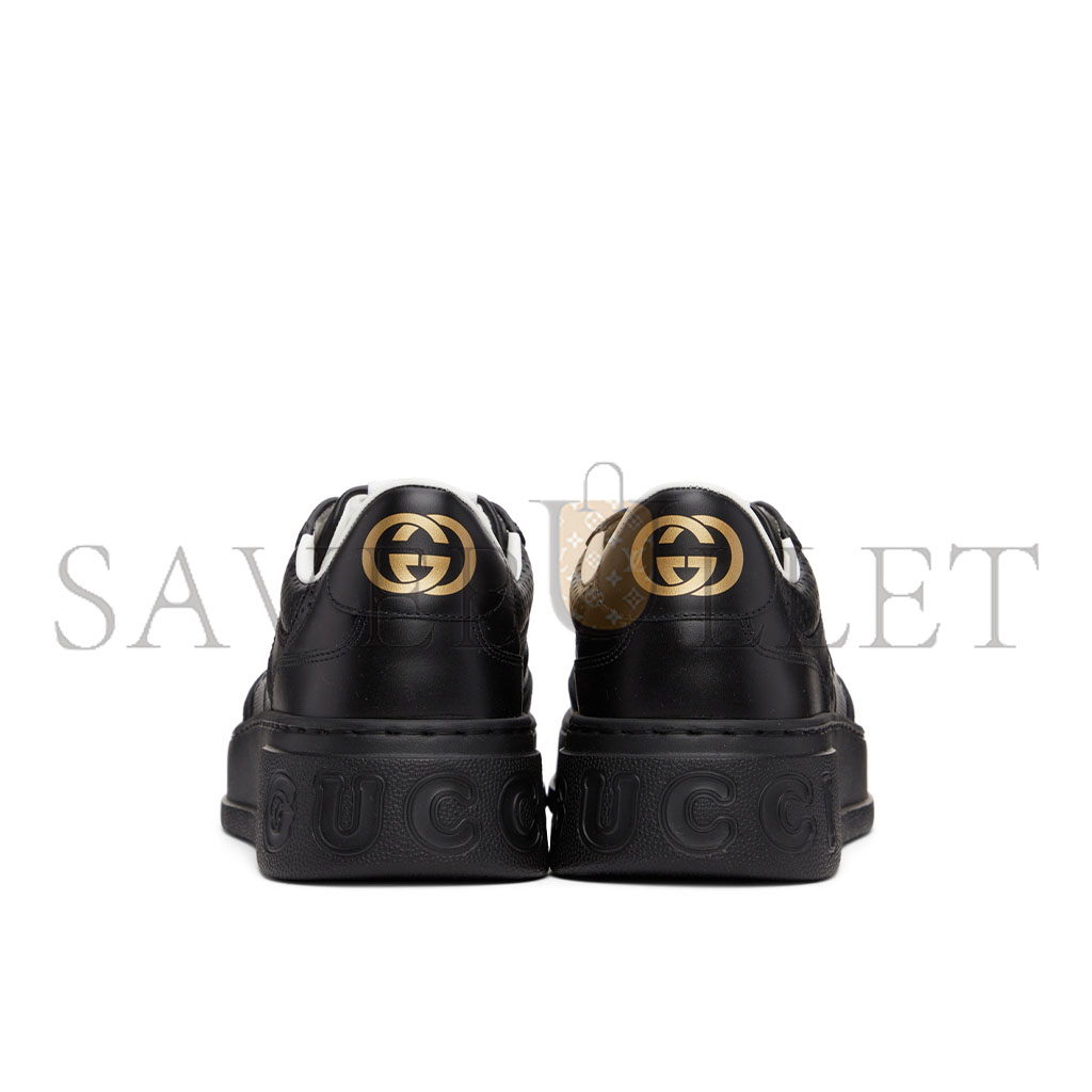 GUCCI BLACK GG EMBOSSED SNEAKERS 669582